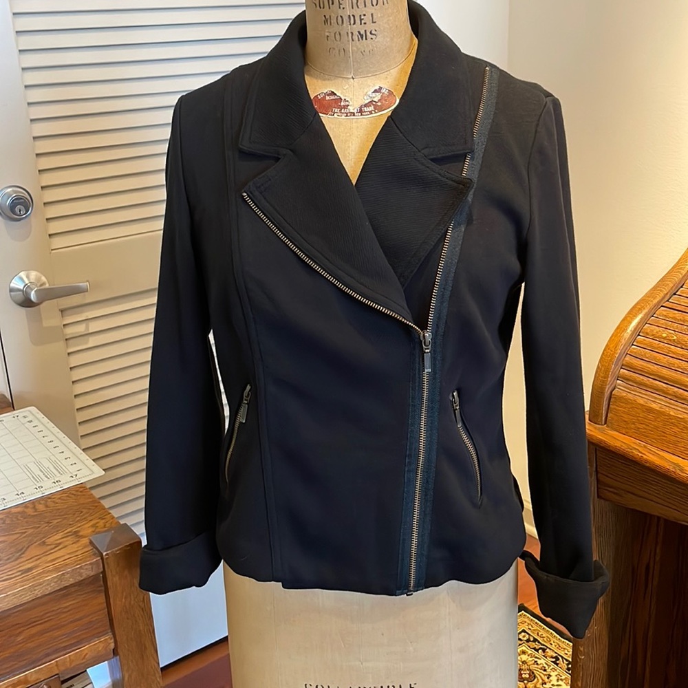 Black Polyester Cotton Blend Jacket - image 1